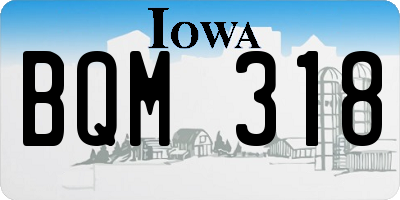 IA license plate BQM318