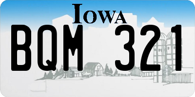 IA license plate BQM321