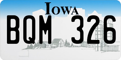 IA license plate BQM326