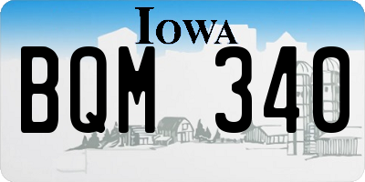 IA license plate BQM340