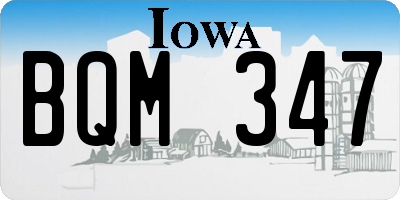 IA license plate BQM347