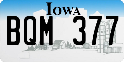 IA license plate BQM377