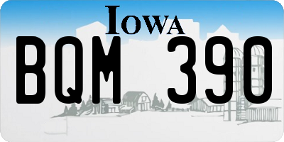 IA license plate BQM390
