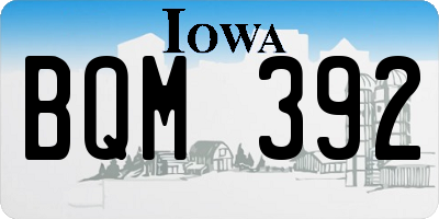 IA license plate BQM392