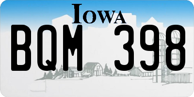 IA license plate BQM398