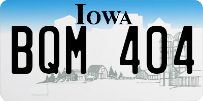 IA license plate BQM404