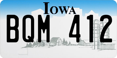 IA license plate BQM412