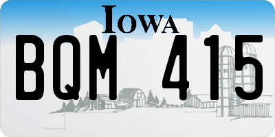 IA license plate BQM415