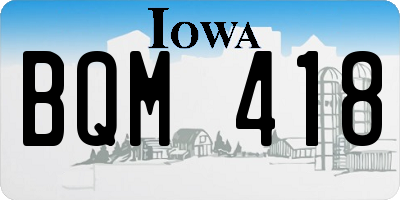 IA license plate BQM418