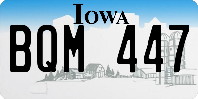 IA license plate BQM447