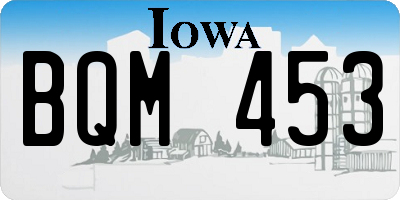 IA license plate BQM453