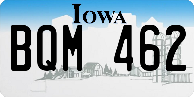 IA license plate BQM462