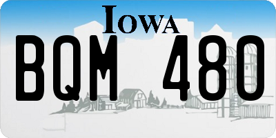 IA license plate BQM480