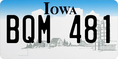 IA license plate BQM481