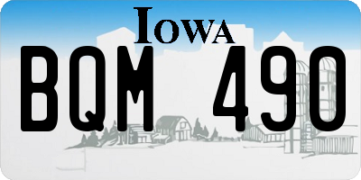 IA license plate BQM490