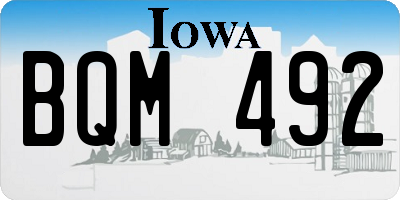 IA license plate BQM492