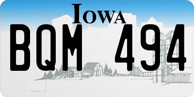 IA license plate BQM494