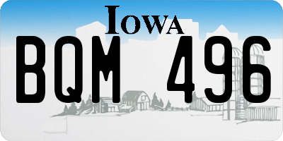IA license plate BQM496