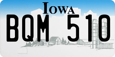 IA license plate BQM510