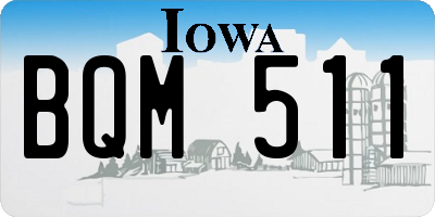IA license plate BQM511