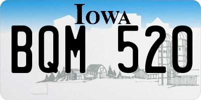 IA license plate BQM520