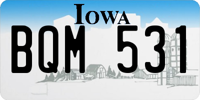 IA license plate BQM531