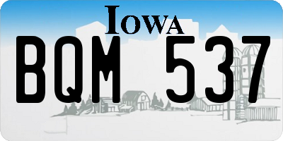 IA license plate BQM537