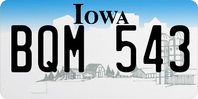 IA license plate BQM543