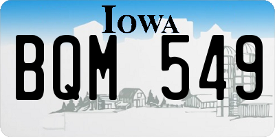 IA license plate BQM549