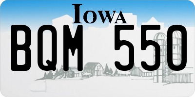 IA license plate BQM550
