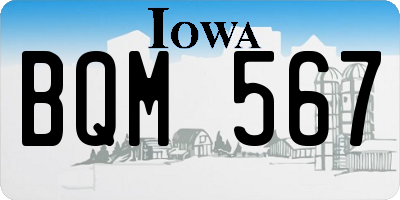IA license plate BQM567