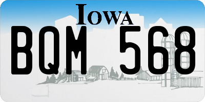 IA license plate BQM568