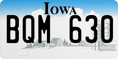 IA license plate BQM630