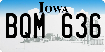 IA license plate BQM636