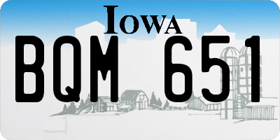 IA license plate BQM651