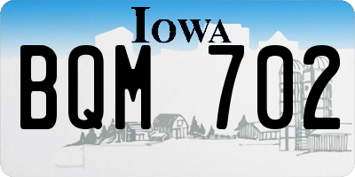 IA license plate BQM702