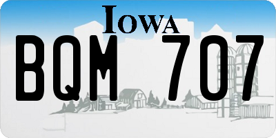 IA license plate BQM707