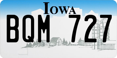 IA license plate BQM727