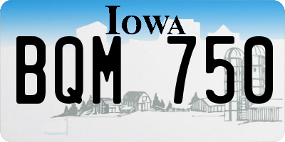 IA license plate BQM750