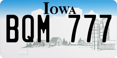 IA license plate BQM777