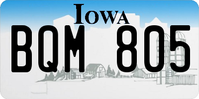 IA license plate BQM805