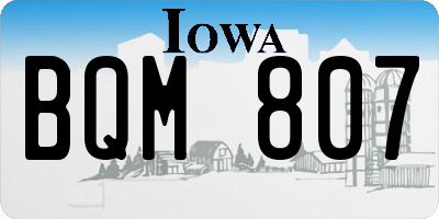 IA license plate BQM807