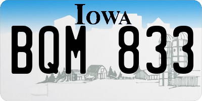 IA license plate BQM833