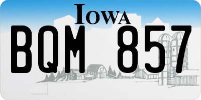 IA license plate BQM857