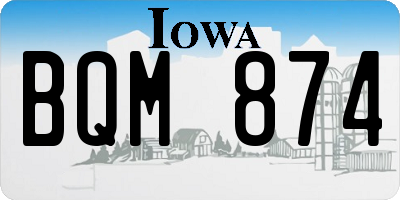 IA license plate BQM874