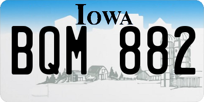 IA license plate BQM882
