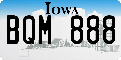 IA license plate BQM888
