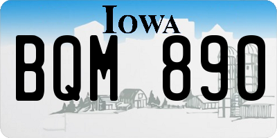 IA license plate BQM890