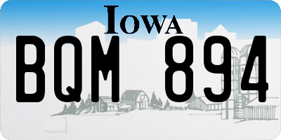IA license plate BQM894