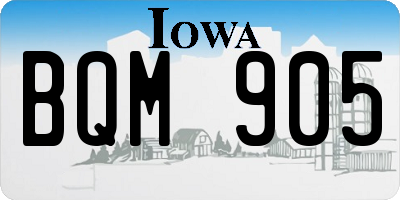 IA license plate BQM905